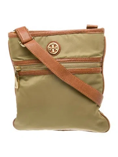 Pre-owned Tory Burch Nylon Messenger Bag In Green