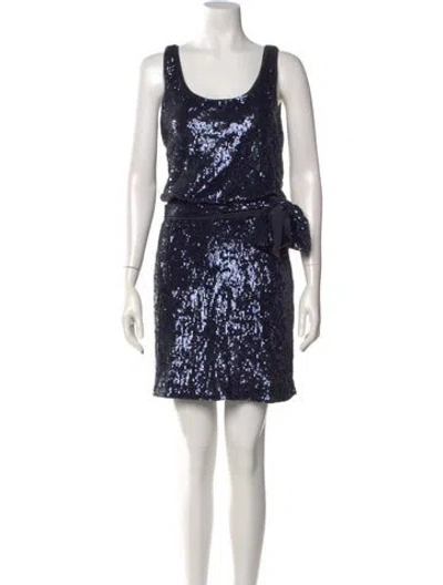 Pre-owned Tory Burch Nylon Mini Dress In Blue
