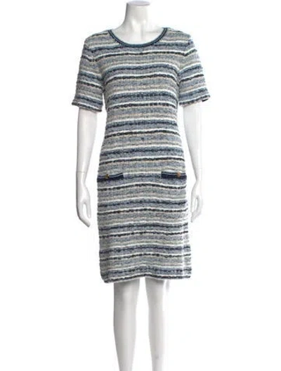 Pre-owned Tory Burch Nylon Mini Dress In Blue