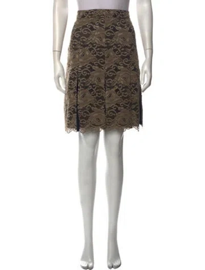 Pre-owned Tory Burch Nylon Mini Skirt In Black/brown