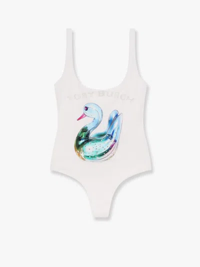 Tory Burch Nylon One Piece Swimsuit In White
