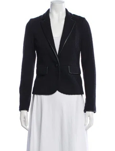Pre-owned Tory Burch Nylon Patterned Blazer In Blue
