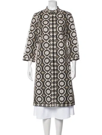 Pre-owned Tory Burch Nylon Patterned Coat In Multi