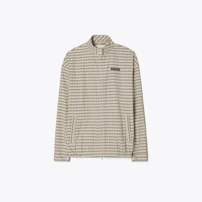 Tory Burch Nylon Plaid Golf Jacket In Neutral