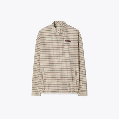Tory Burch Nylon Plaid Golf Jacket In Neutral