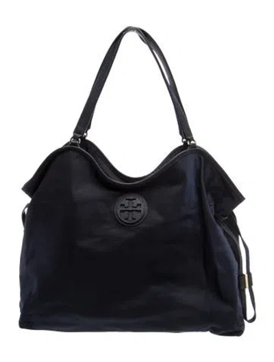 Pre-owned Tory Burch Nylon Shoulder Bag In Blue