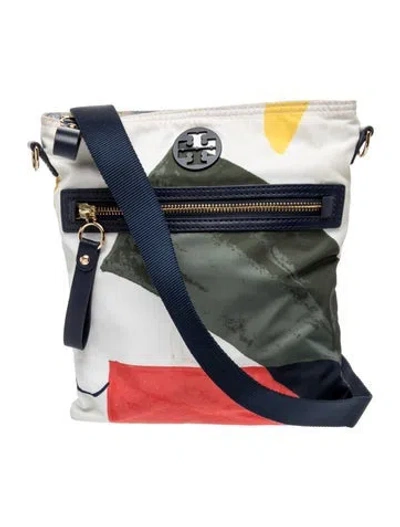 Pre-owned Tory Burch Nylon Shoulder Bag In Blue