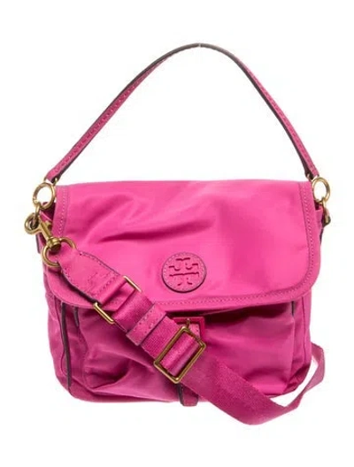 Pre-owned Tory Burch Nylon Shoulder Bag In Purple