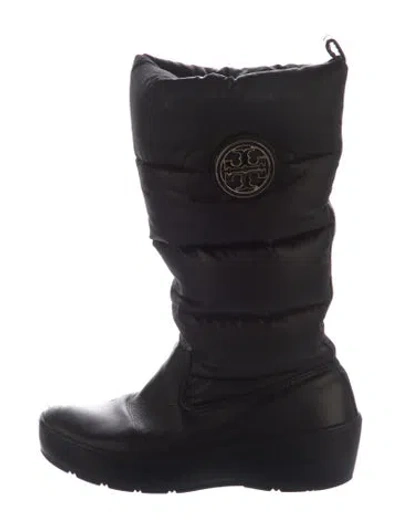 Pre-owned Tory Burch Nylon Snow Boots In Black