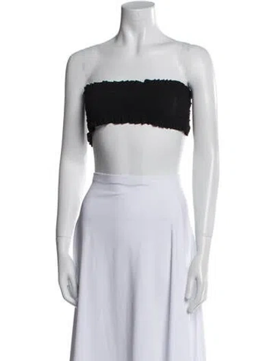 Pre-owned Tory Burch Nylon Strapless Crop Top In Black