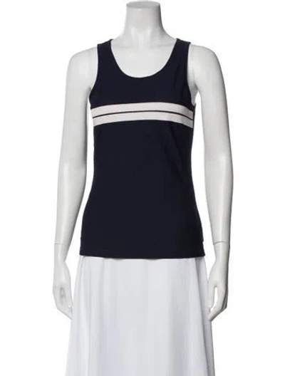Pre-owned Tory Burch Nylon Striped Top In Blue