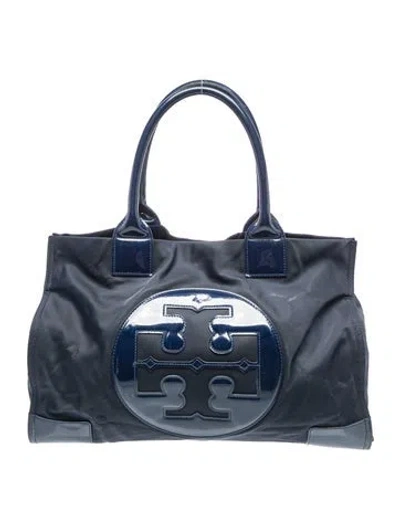 Pre-owned Tory Burch Nylon Top Handle Bag In Blue