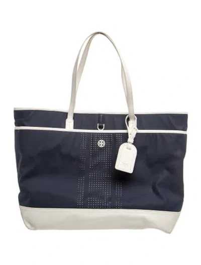 Pre-owned Tory Burch Nylon Tote In Blue