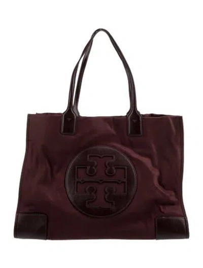 Pre-owned Tory Burch Nylon Tote In Burgundy