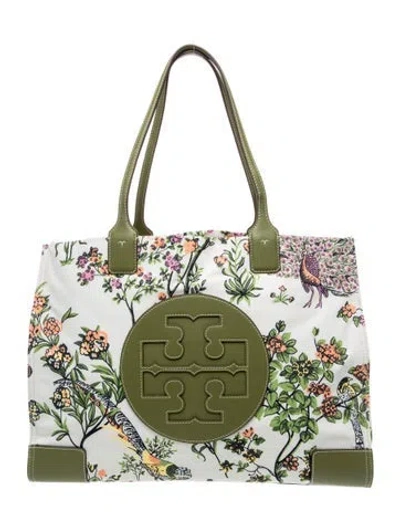 Pre-owned Tory Burch Nylon Tote In Green