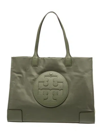 Pre-owned Tory Burch Nylon Tote In Green