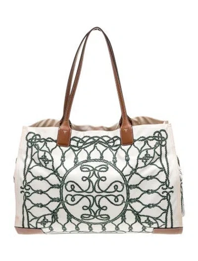 Pre-owned Tory Burch Nylon Tote In Neutral