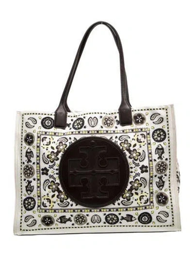 Pre-owned Tory Burch Nylon Tote In Neutral