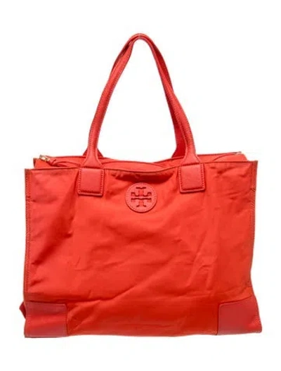 Pre-owned Tory Burch Nylon Tote In Orange