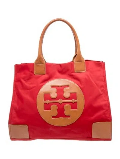 Pre-owned Tory Burch Nylon Tote In Red