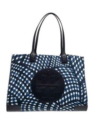 Pre-owned Tory Burch Nylon Tote W/ Tags In Blue