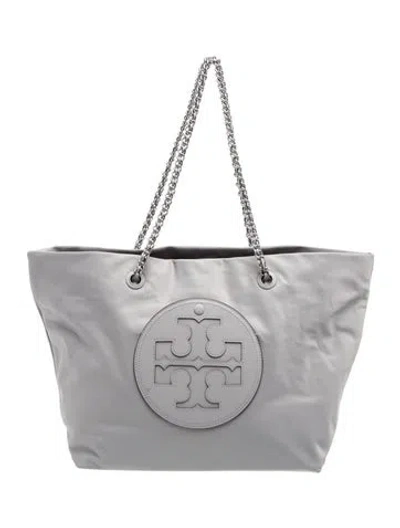 Pre-owned Tory Burch Nylon Tote W/ Tags In Grey
