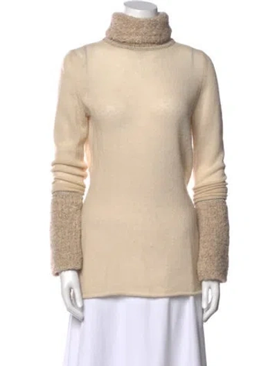 Pre-owned Tory Burch Nylon Turtleneck Sweater In Neutral