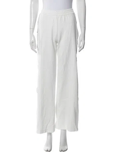 Pre-owned Tory Burch Nylon Wide Leg Pants In White