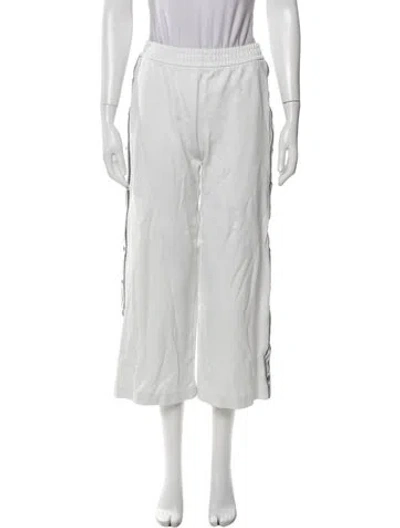 Pre-owned Tory Burch Nylon Wide Leg Pants In White