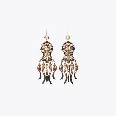 Tory Burch Octopus Earrings In Brown