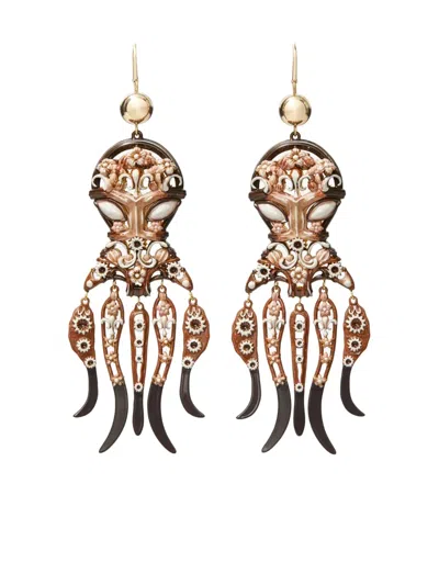 Tory Burch Octopus Earrings In Brown