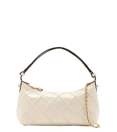 Tory Burch Off White Fleming Mini Shoulder Bag In Red