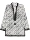 Tory Burch T Monogram Mini Tunic Dress In Off White