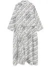 Tory Burch Ivory Silk Midi Dress With Button-up Front And Cinched Waist