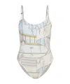 Tory Burch Off-the-shoulder One-piece Swimsuit In Multi