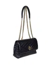 Tory Burch Kira Chevron Leather Convertible Shoulder Bag In Black