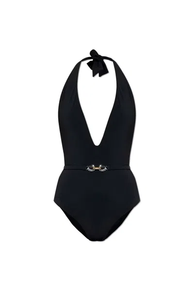 Tory Burch Jessa V-neck Swimsuit In Black
