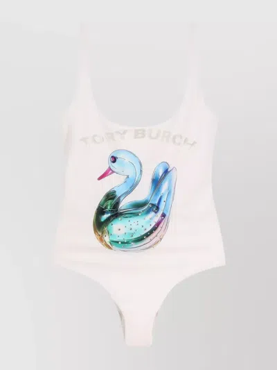 Tory Burch One Piece Maillot De Bain En Nylon In White