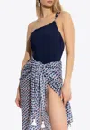 Tory Burch One-shoulder Clip One-piece Swimsuit