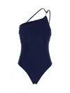 Tory Burch Blue One-shoulder Swimsuit With U-neck On The Back In Tech Fabric Woman