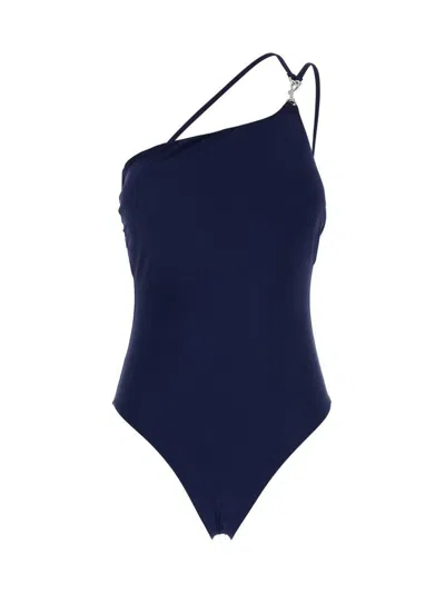 TORY BURCH TORY BURCH ONE-SHOULDER ONE-PIECE SWIMSUIT WITH CLIP
