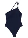 Tory Burch One-shoulder Swimsuit In Blue