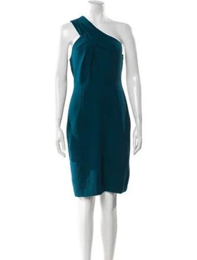 Pre-owned Tory Burch One-shoulder Knee-length Dress In Blue