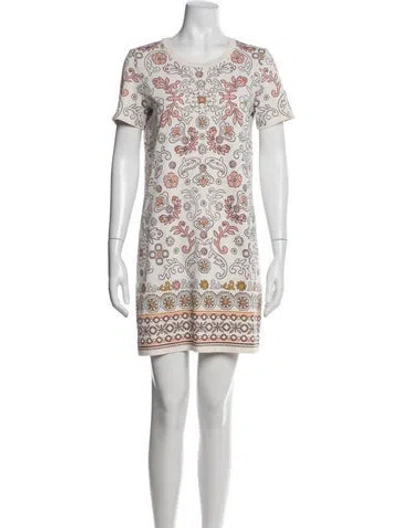 Pre-owned Tory Burch One-shoulder Knee-length Dress In Neutral