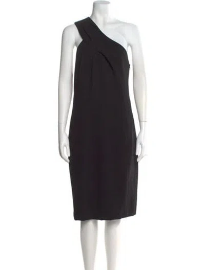 Pre-owned Tory Burch One-shoulder Knee-length Dress W/ Tags In Black