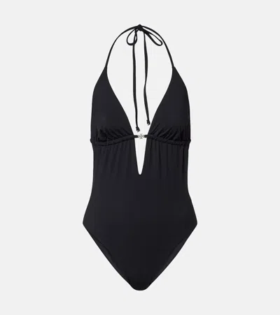 Tory Burch Open-back Swimsuit In Black