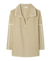 Tory Burch Linen Beach Shirt In Nude