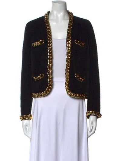Pre-owned Tory Burch Open Front Sweater In Black