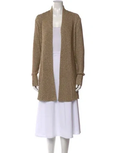 Pre-owned Tory Burch Open Front Sweater In Gold