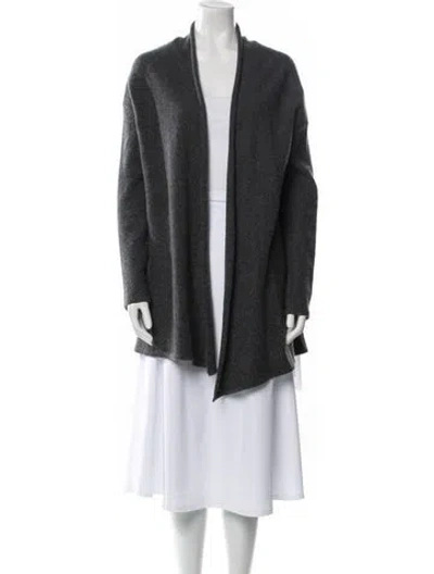 Pre-owned Tory Burch Open Front Sweater In Gray